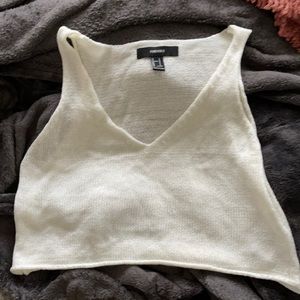 Sweater knit crop top tank